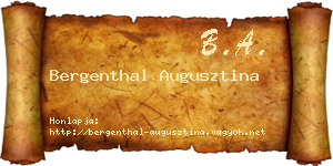 Bergenthal Augusztina névjegykártya